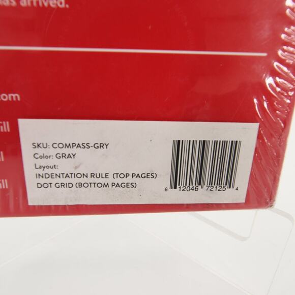 Code & Quill Gray Compass Perforated Portable Notepad Hardcover Journal - Picture 3 of 7